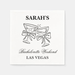 Black and White Bachelorette Party Napkin