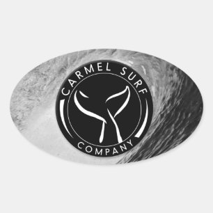 Black and White Badge Logo Sticker