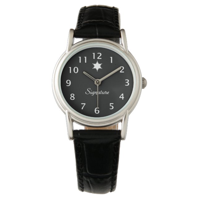 Black and White Badge Signature Watch (Front)