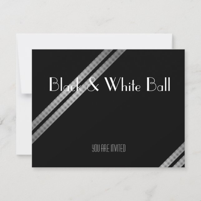 Black and White Ball Invitation (Front)