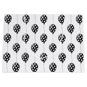 Black and White Balloons Birthday Large Gift Bag