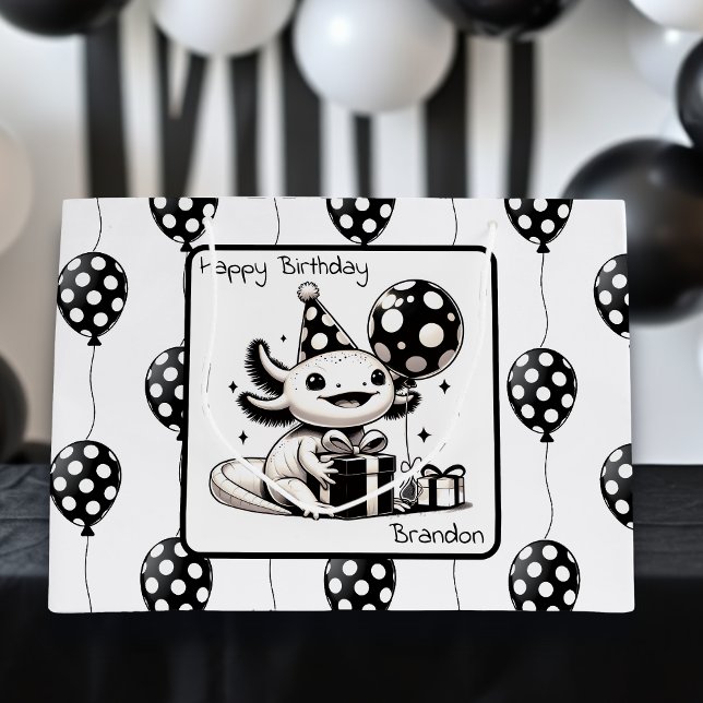 Black and White Balloons Birthday Large Gift Bag (Creator Uploaded)