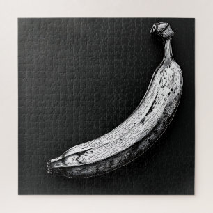 Black and White Banana Jigsaw Puzzle