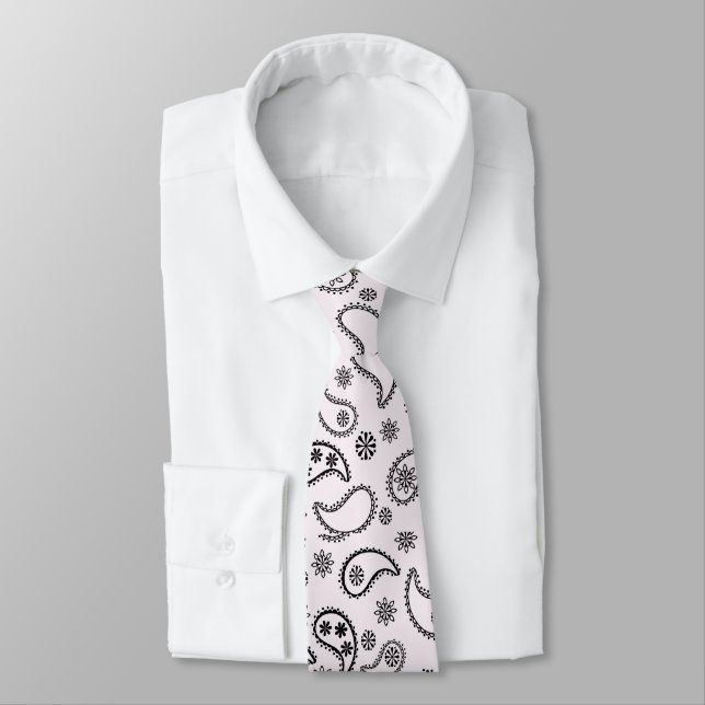 Black and White Bandanna Novelty  Tie (Tied)