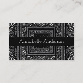 Black and White Bandanna Personalise Business Card