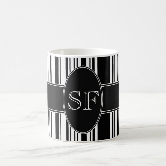 Black and White Bar Code Coffee Mug (Center)