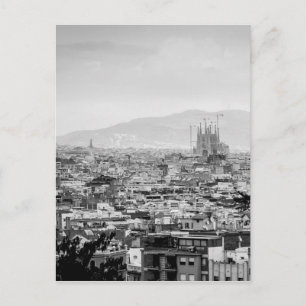 Black and White Barcelona Postcard