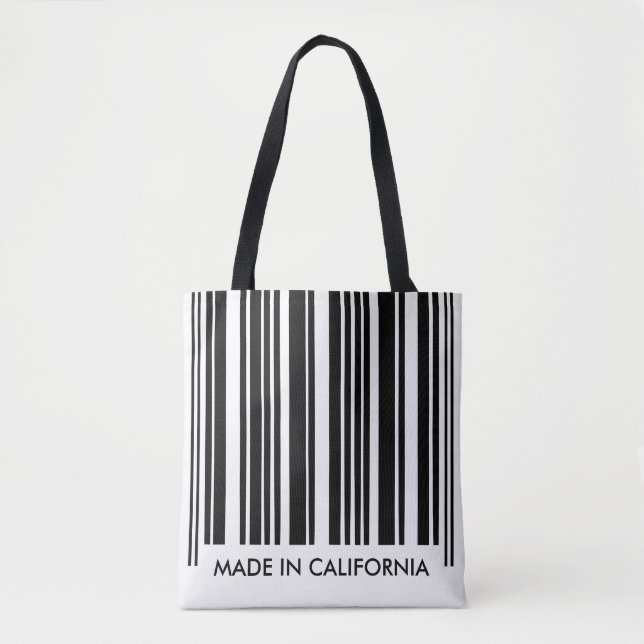 Black and White Barcode Stripes Creative Unique Tote Bag (Front)