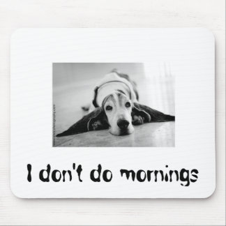 Black and White Basset Hound Mousepad