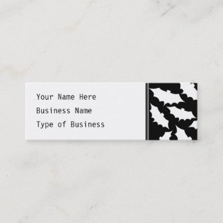 Black and White Bat Pattern. Mini Business Card