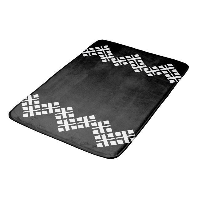 Black and White  Bath Mat (Angled)