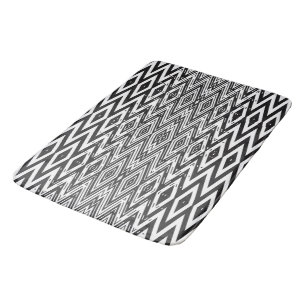 Black and white bath mat - Maze Ebony Ivory