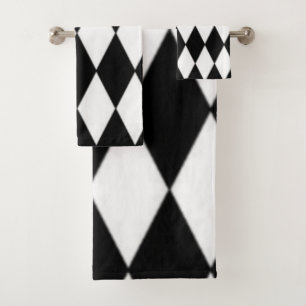 Black and white  bath towel set