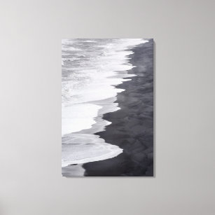 Black and white beach scenic canvas print