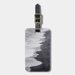 Black and white beach scenic luggage tag