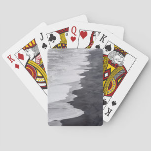 Black and white beach scenic playing cards