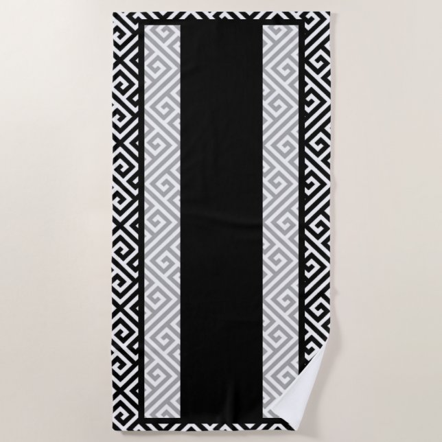 Black and white beach towel (Front)