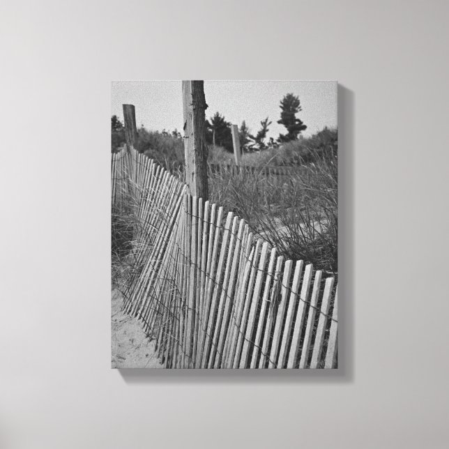 Black and White Beach Wrapped Canvas (Front)