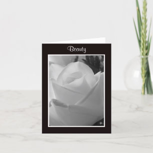 Black and White Beauty "Rose Note Cards" Thank You Card
