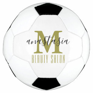 Black and White Beauty Salon by Anastasia Monogram Football