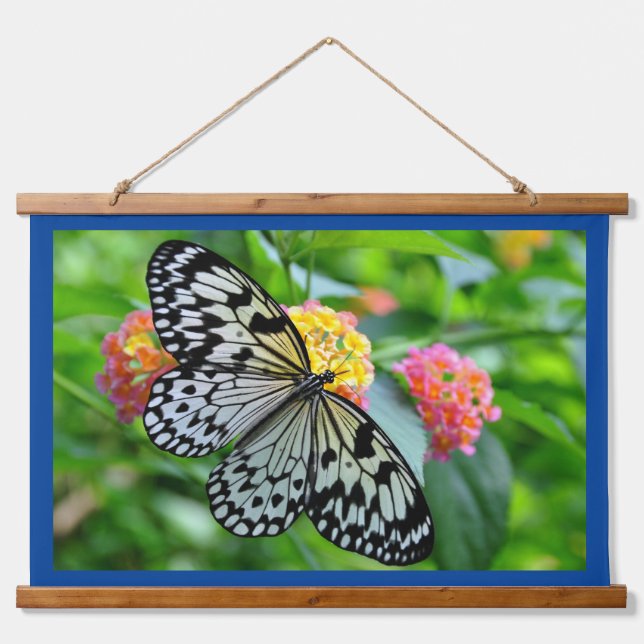 Black And White Beauty Wood Topped Wall Tapestry (Front)