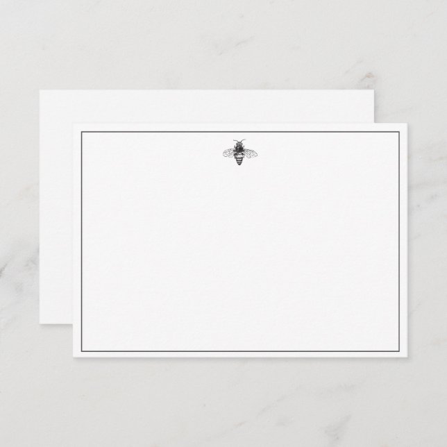 Black and White Bee Design Invitation (Front/Back)