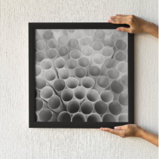 Black and White Bendy Straws Poster