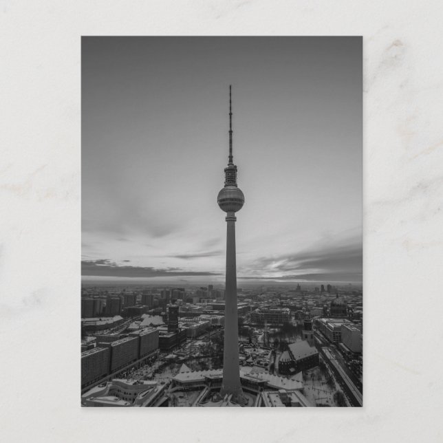 Black and White Berlin at Winter Postcard (Front)