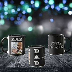 Black And White Best Dad Ever Golf Photo Mug