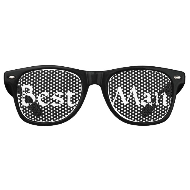 Black and White Best Man Fun Bachelor Party Retro Sunglasses (Front)
