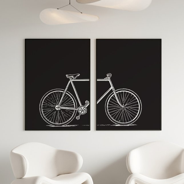 Black and White Bicycle Line Art Modern Two (Creator Uploaded)