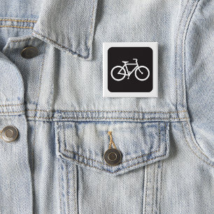 Black And White Bicycle Symbol 15 Cm Square Badge