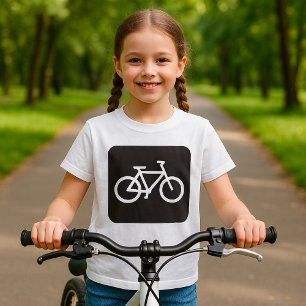 Black And White Bicycle Symbol Girls T-Shirt