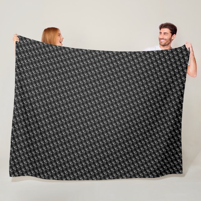 Black and White Bicycles Blanket for a Cyclist (In Situ)