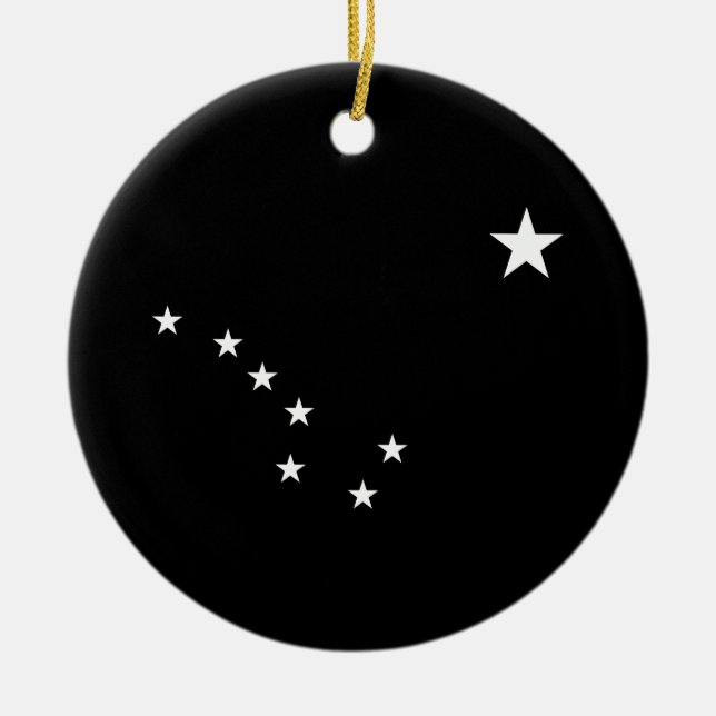 Black and White Big Dipper Ceramic Tree Decoration (Front)