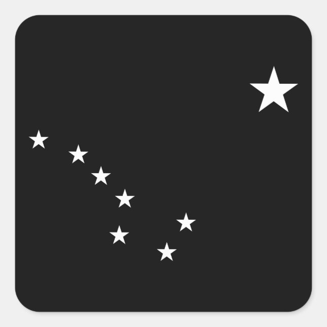 Black and White Big Dipper Square Sticker (Front)