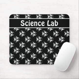 Black and White Biohazard Mousepad w/ Custom Text