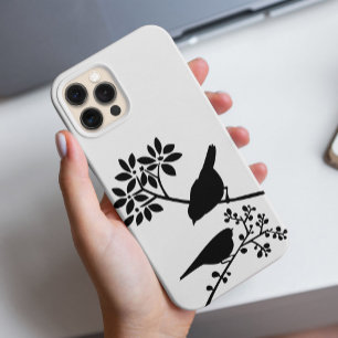 Black and White Birds iPhone 15 Pro Case