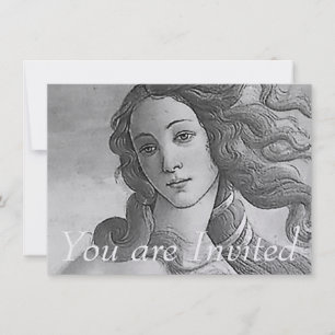 Black and White - Birh of Venus, Goddess Invitation