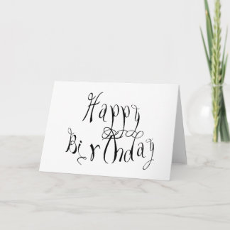 Black and white birthday card