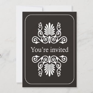 Black And White Birthday Party Invitation