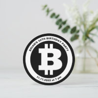 Black and White Bitcoin Symbol Custom