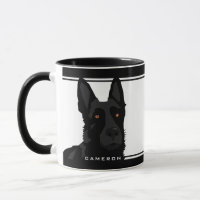 Black And White Black German Shepherd Custom Name