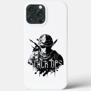 Black and White Black Ops iPhone 13 Pro Max Cases