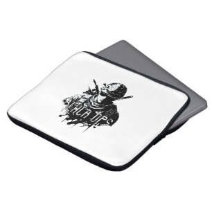 Black and White Black Ops Laptop Sleeve