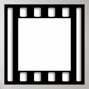Black and White Blank Cinema Movie Frame Template Poster