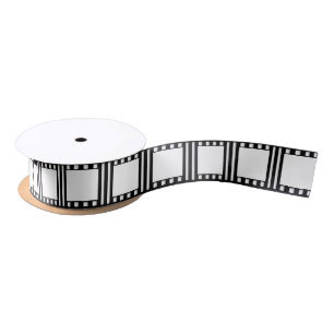 Black and White Blank Cinema Movie Frame Template Satin Ribbon