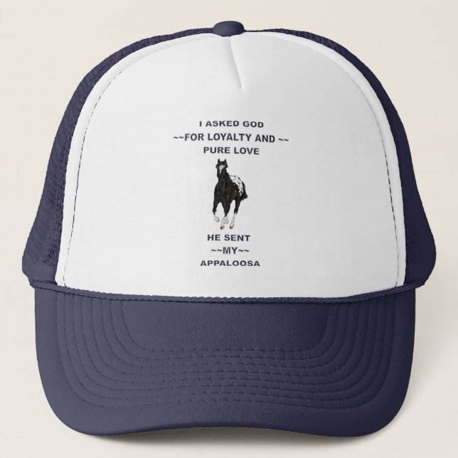 Black and White Blanket Appaloosa Trucker Hat (Front)
