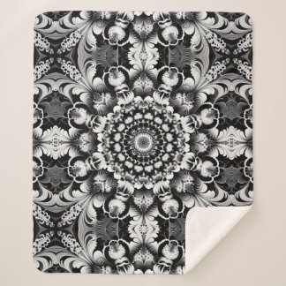 Black and White Bliss Sherpa Blanket