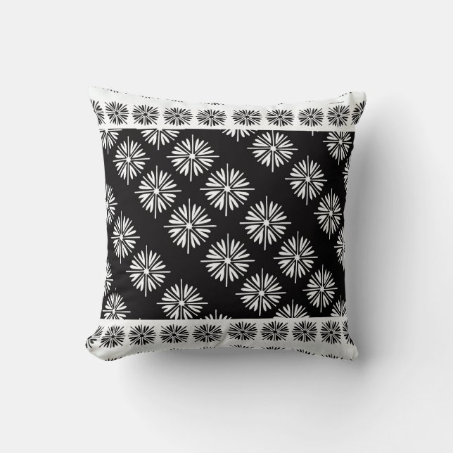 Black And White Blossoms  Cushion (Front)